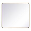 Elegant Lighting Elegant Lighting  36 x 40 in. Soft Corner Metal Rectangular Mirror, Brass MR803640BR